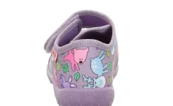 super fit SPOTTY - Lila/Mehrfarbig Hausschuh mit Klettverschluss S23  1-009246-8510