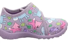 super fit SPOTTY - Lila/Mehrfarbig Hausschuh mit Klettverschluss S23  1-009246-8510