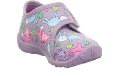 super fit SPOTTY - Lila/Mehrfarbig Hausschuh mit Klettverschluss S23  1-009246-8510